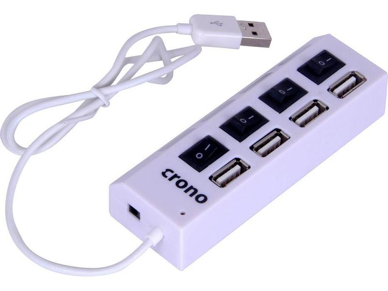 USB HUB CRONO  U1209, bílý (white)