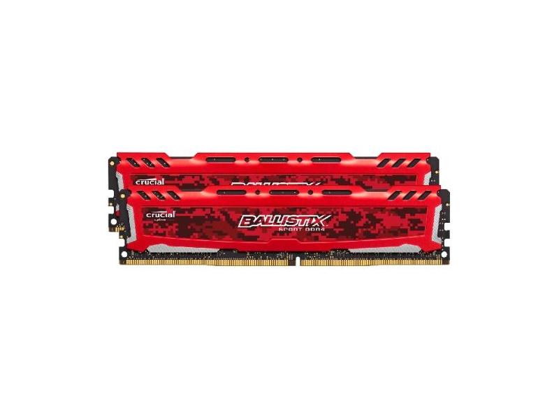 2 paměťové moduly CRUCIAL 8GB  DDR4 2666MHz Ballistix Sport LT SR 2x4GB Red, červená (red)