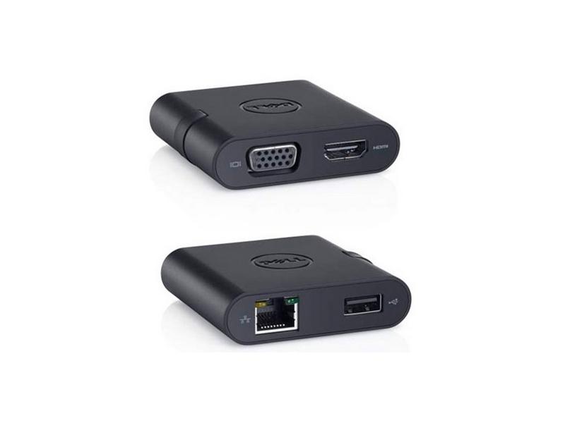 Adaptér DELL USB na HDMI/VGA/USB/Ethernet, černý (black)
