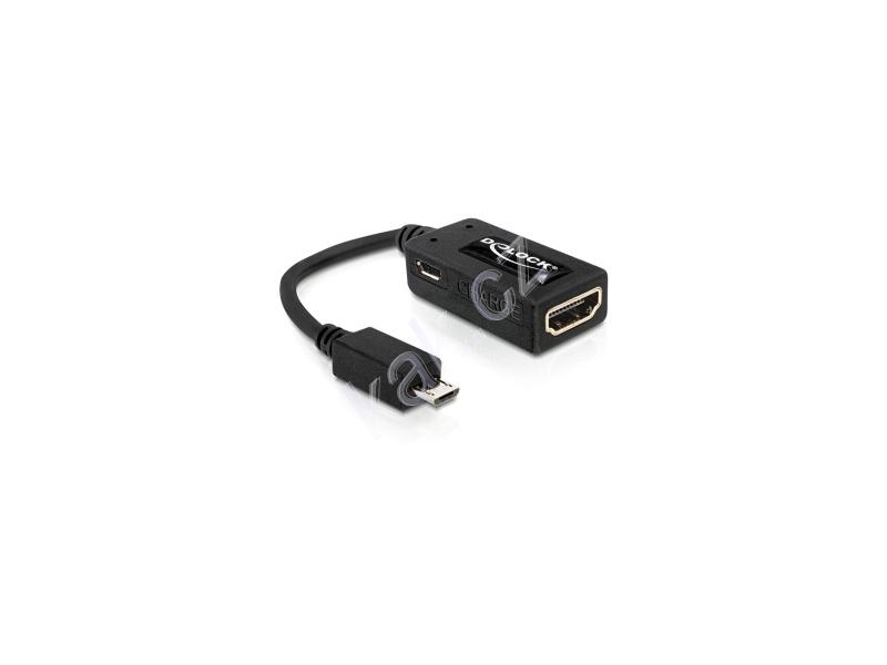  DeLock adaptér MHL samec > High Speed HDMI samice + micro USB B samice