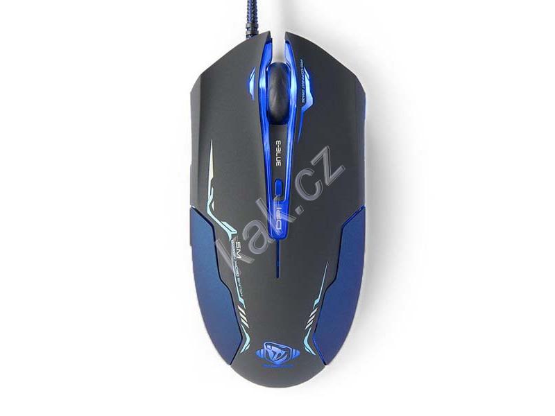 Myš E-BLUE  Auroza, černo-modrá (black-blue)