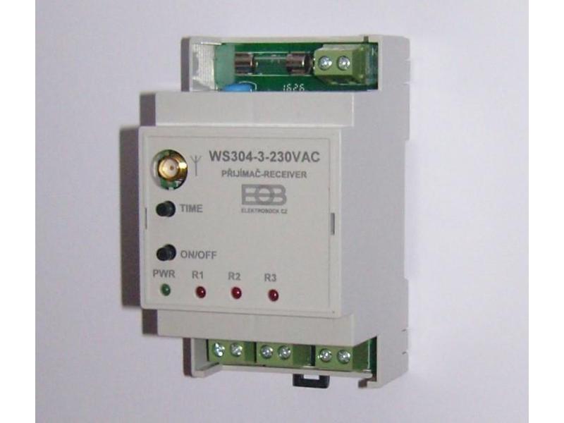 Přijímač na DIN lištu 3-kanálový ELEKTROBOCK WS304-3-230VAC