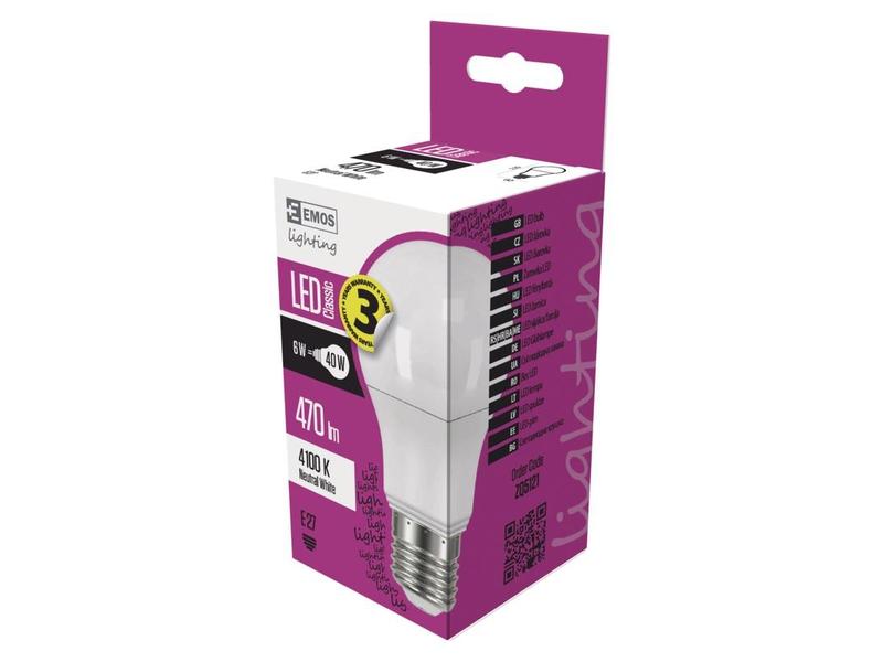 LED žárovka EMOS CLASSIC A60 6W(40W)