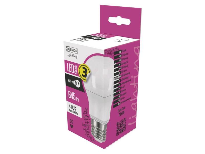 LED žárovka EMOS CLASSIC A60 8W(50W)