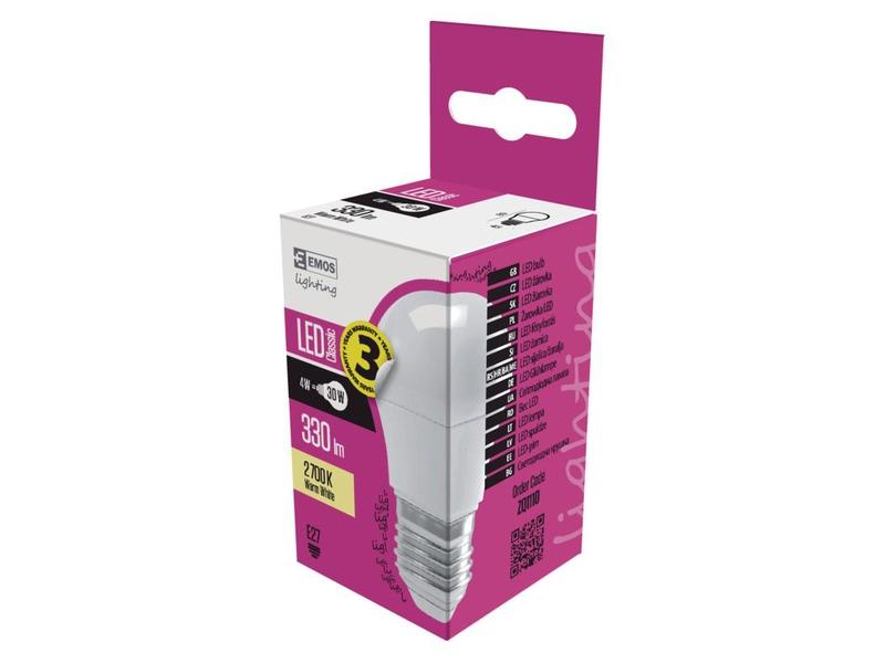 LED žárovka EMOS CLASSIC MINI GL 4W(30W)