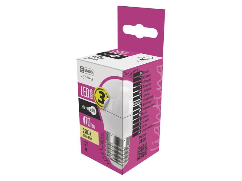 LED žárovka EMOS CLASSIC MINI GL 6W(40W)