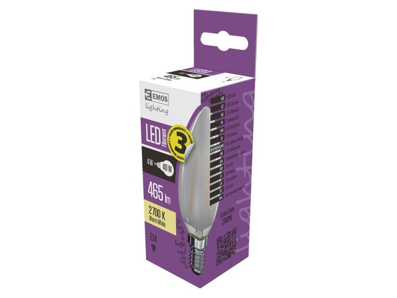 LED žárovka EMOS FILAMENT CANDLE 4W(40W)