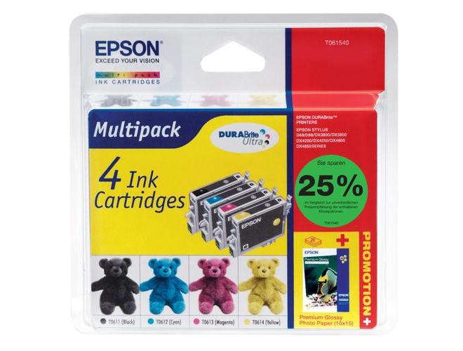 Inkoustová náplň EPSON C13T061540, všechny 4 barvy, Multipack