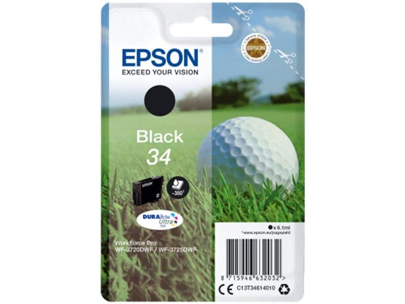 Inkoustová náplň EPSON T3461 (č.34) Golfový míček, černá (black), 6,1ml