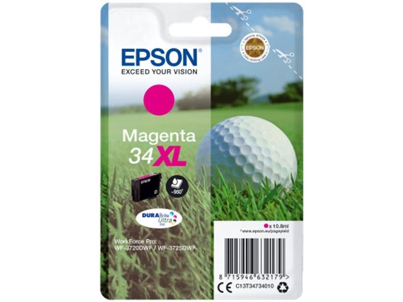 Inkoustová náplň EPSON T3473 (č.34XL) Golfový míček, purpurový (magenta), 10,8ml