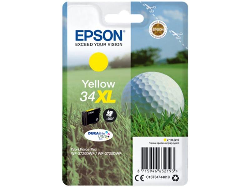 Inkoustová náplň EPSON T3474 (č.34XL) Golfový míček, žlutá (yellow), 10,8ml
