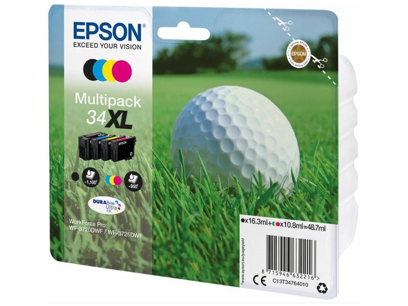 Inkoustová náplň EPSON T3476 (č.34XL) Golfový míček, 4 barvy, multipack