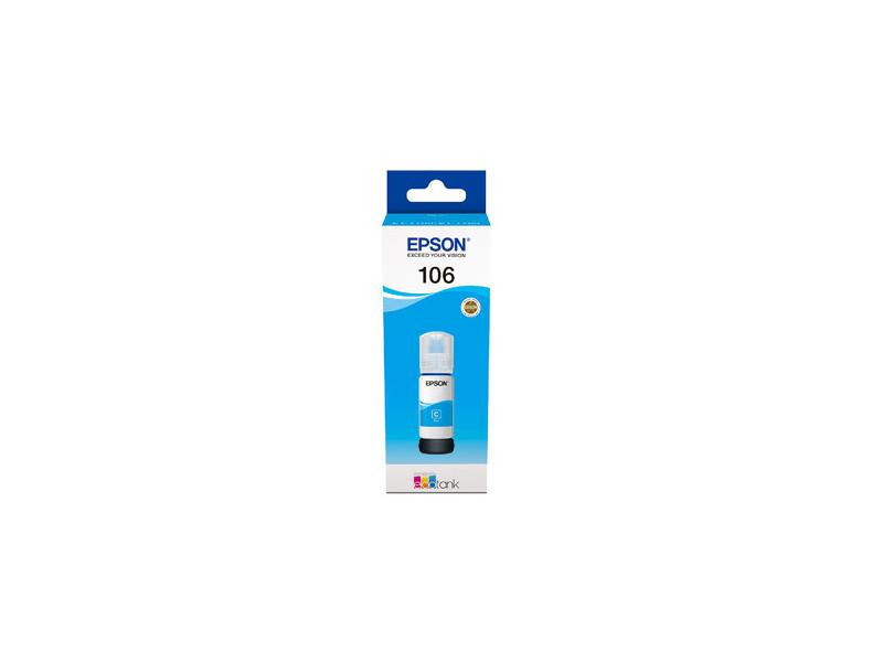 Inkoustová náplň EPSON EcoTank bottle 106, azurový (cyan), 70ml