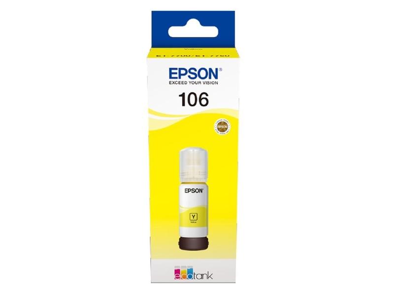 Inkoustová náplň EPSON EcoTank bottle 106, žlutá (yellow), 70ml