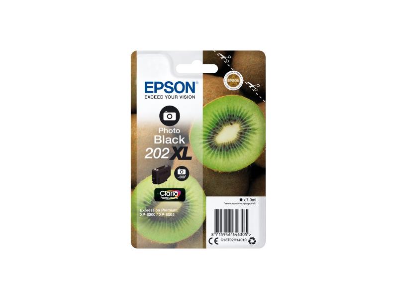 Inkoustová náplň EPSON T02H14 (č.202XL) Kiwi, foto černá (black), 7,9 ml