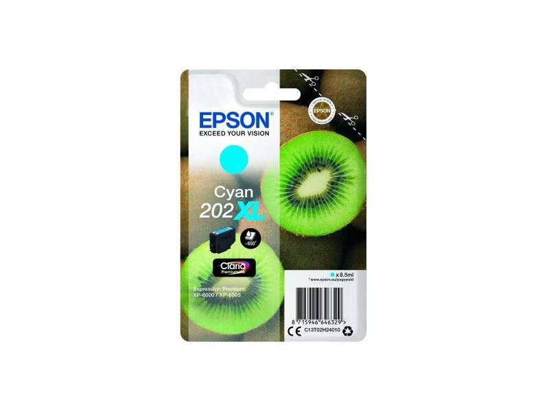 Inkoustová náplň EPSON T02H24 (č.202XL) Kiwi, azurový (cyan), 8,5 ml