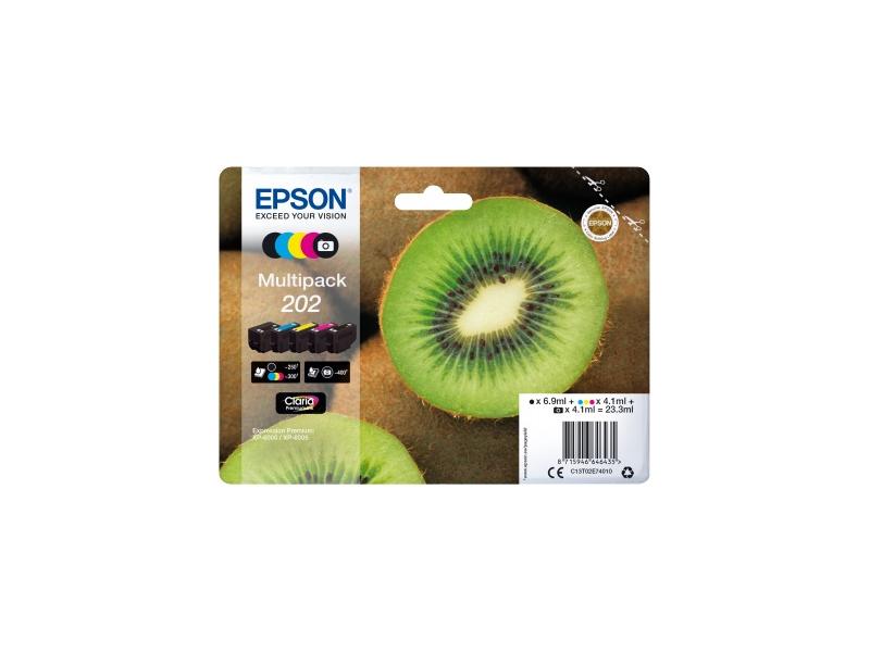 Inkoustová náplň EPSON T02E74 (č.202) Kiwi, multipack