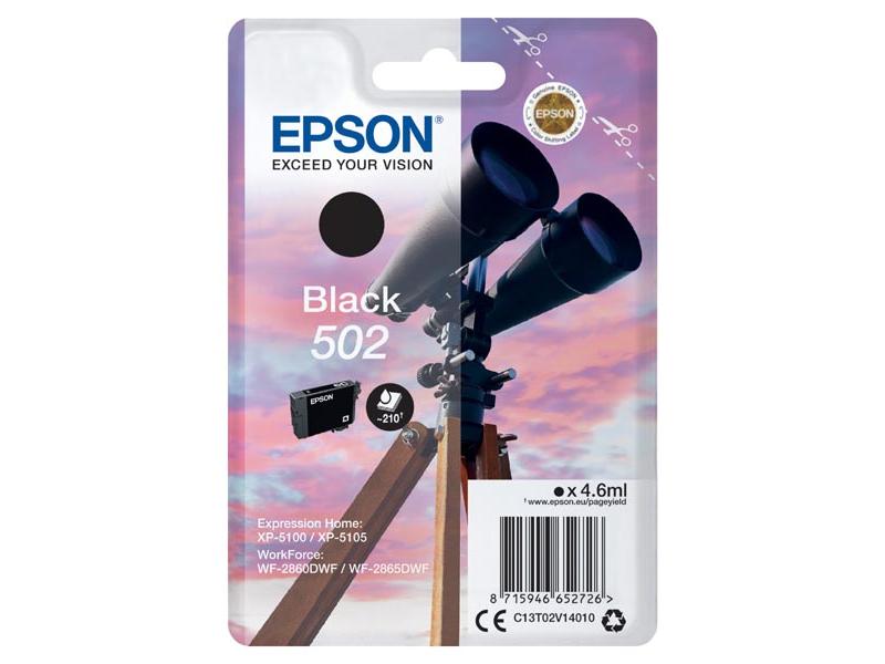 Inkoustová náplň EPSON 502, černý (black), 4,6ml