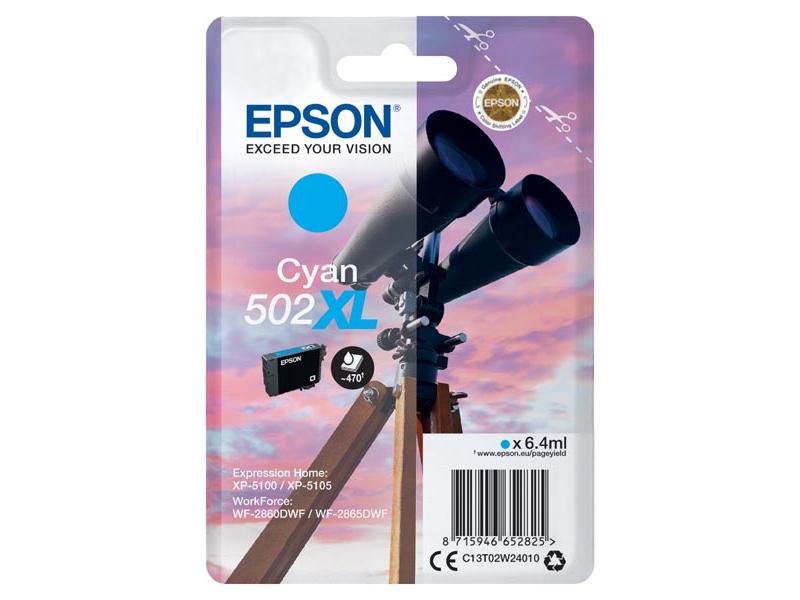 Inkoustová náplň EPSON 502XL, azurový (cyan), 6,4ml