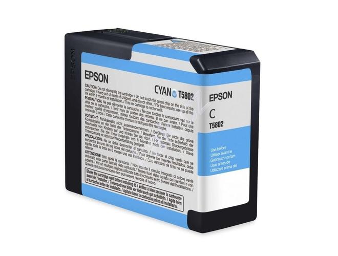 Inkoustová náplň EPSON T580200, azurová (cyan), 80 ml