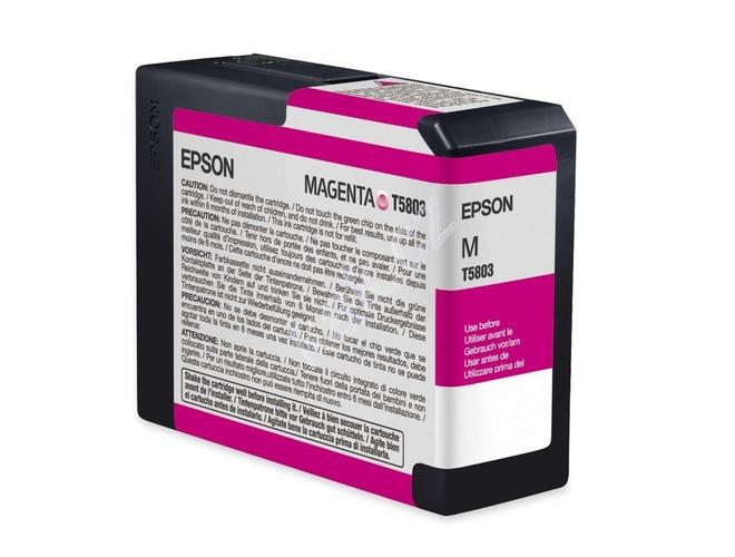 Inkoustová náplň EPSON T580300, purpurová (magenta), 80 ml