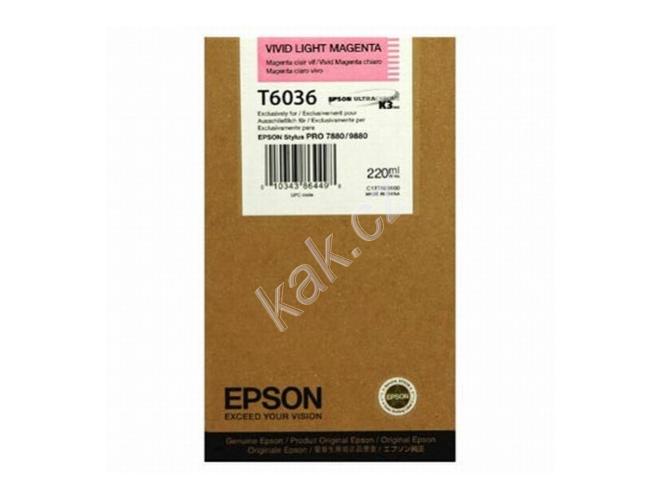 Inkoustová náplň EPSON  T603600, light magenta, 220 ml