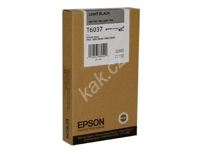 Inkoustová náplň EPSON T603700, light black, 220 ml