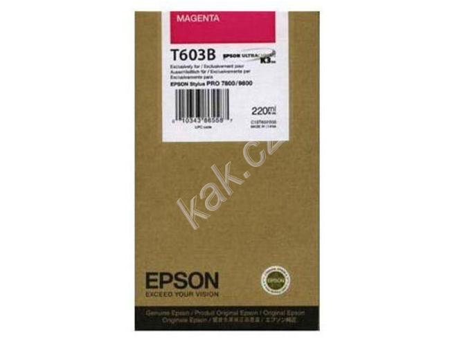Inkoustová náplň EPSON T603B, purpurová (magenta), 220 ml