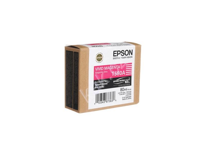 Inkoustová náplň EPSON  T580A00, vivid magenta, 80 ml