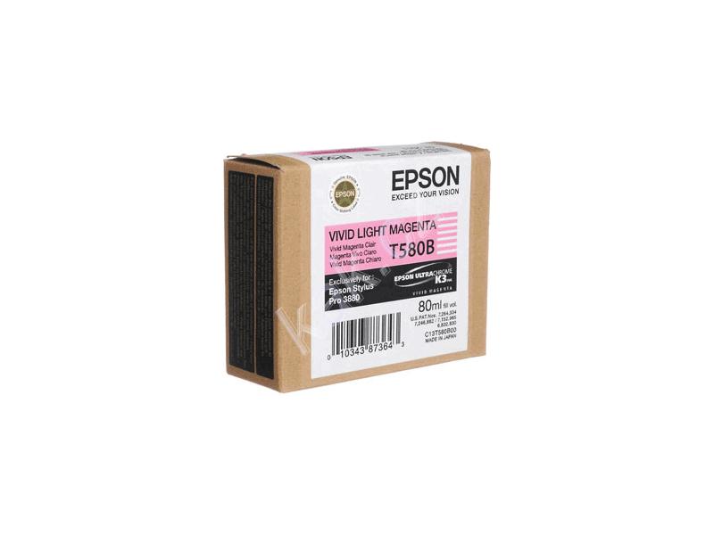 Inkoustová náplň EPSON T580B00, vivid light magenta, 80 ml