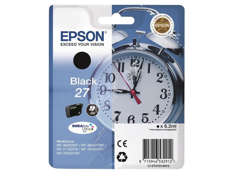 Inkoustová náplň EPSON C13T27014010 (č.27), černá (black), 6,2ml