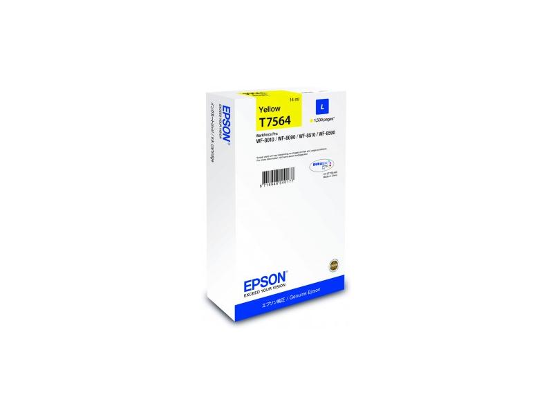 Inkoustová náplň EPSON  T7564 DURABrite Pro, size L, žlutá (yellow), 1.500 stran