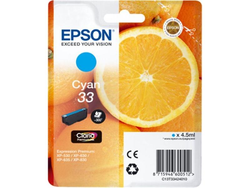 Inkoustová náplň EPSON T3342 (č.33) pomeranč, azurová (cyan)