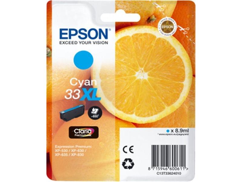 Inkoustová náplň EPSON T3362 (č.33XL) pomeranč, azurová (cyan)