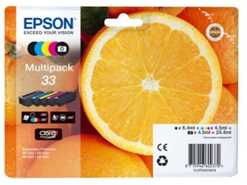 Inkoustová náplň EPSON T3337 (č.33) pomeranč, 5 barev, multipack