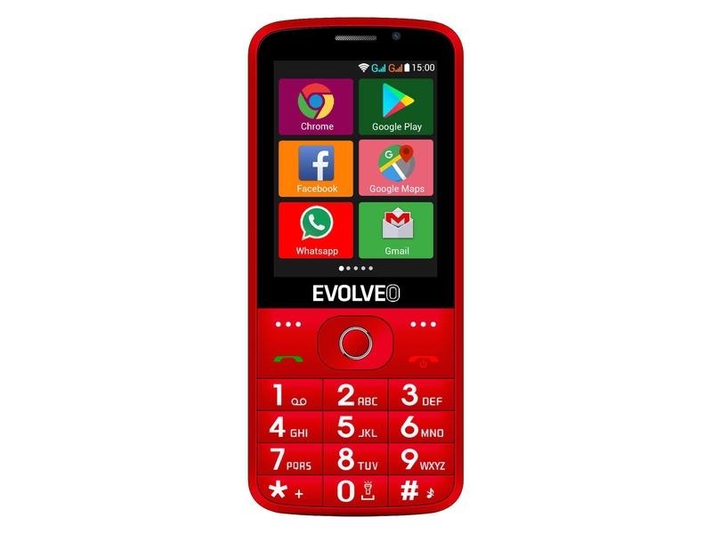 Mobilní telefon pro seniory EVOLVEO EasyPhone AD, červená (red)
