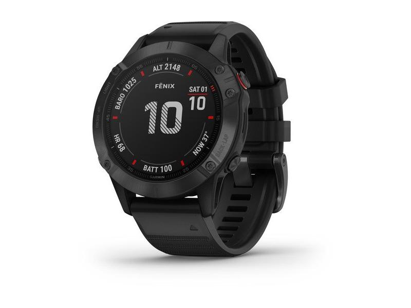 Chytré hodinky GARMIN fenix 6 PRO Glass, Black/Black Band (MAP/Music)