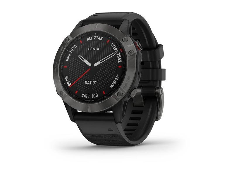 Chytré hodinky GARMIN fenix 6 PRO Sapphire, Gray/Black Band (MAP/Music)
