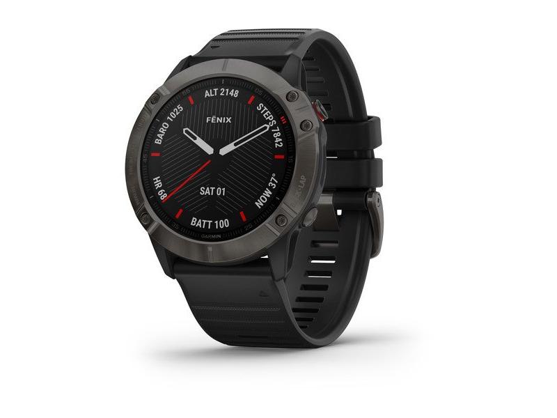 Chytré hodinky GARMIN fenix 6X PRO Sapphire, GrayDLC/Black Band (MAP/Music)