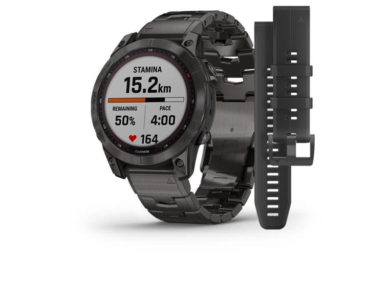 Chytré hodinky GARMIN fenix 7 PRO Sapphire Solar Style, Titan Gray/ Titan Band