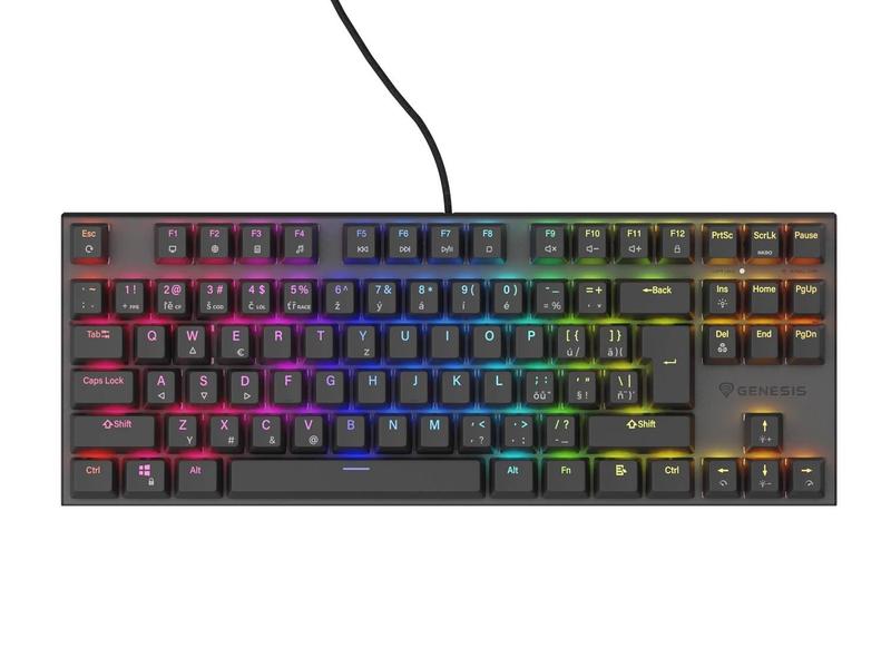 Tichá herní klávesnice GENESIS THOR 303 TKL RGB Outemu Peach, černá (black)