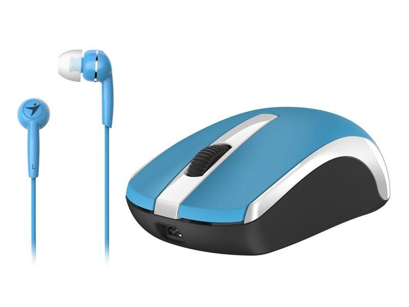 Headset GENIUS MH-8100 bezdrátová dobíjecí myš + HEADSET, modrá (blue)