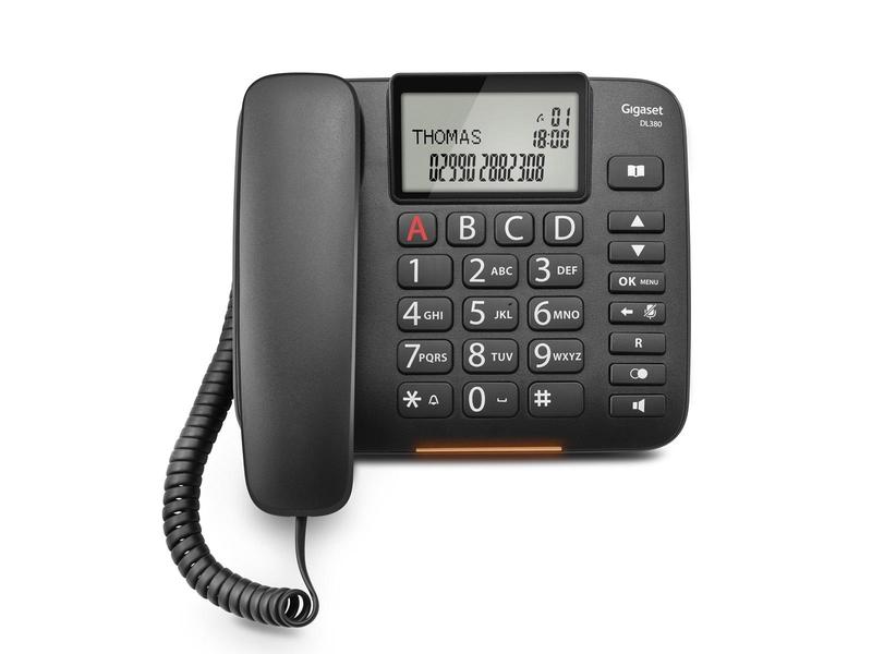 Klasický telefon GIGASET DL380, černý (black)