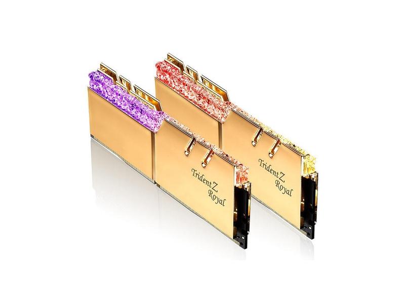 2 paměťové moduly G.SKILL 16GB (2x8GB) DDR4 3200MHz Trident Z Royal, zlatá (gold)