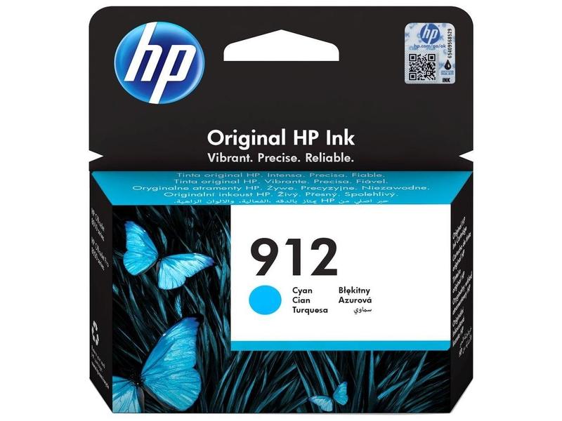 Originální inkoustová náplň HP 3YL77AE (č.912), azurový (cyan), 315 stran