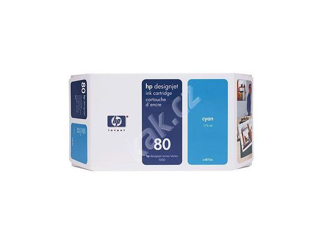 Inkoustová náplň HP  C4872A (č.80), azurová (cyan), 175ml