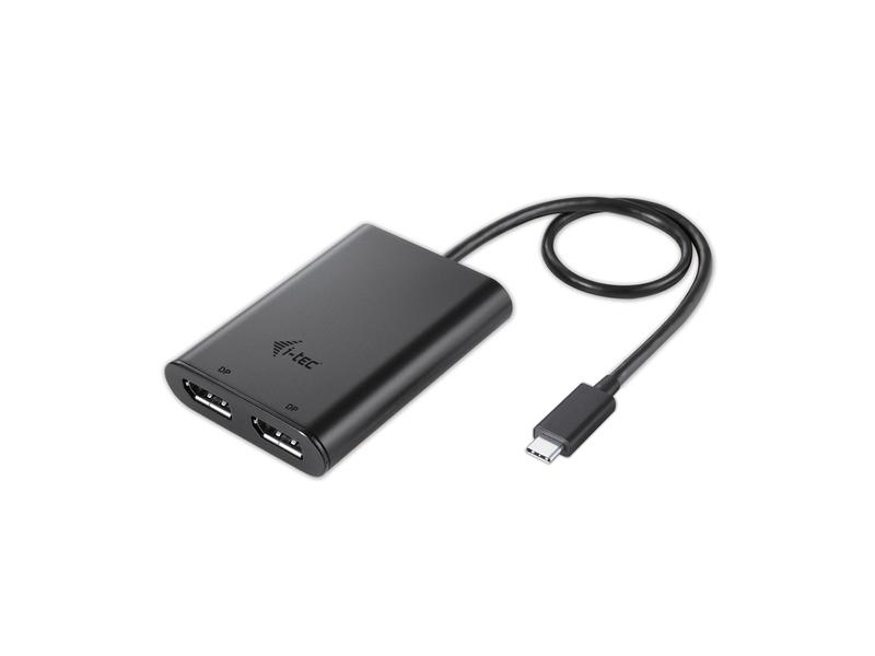 Adaptér I-TEC USB-C na 4K Dual Display Port adaptér, černá (black)