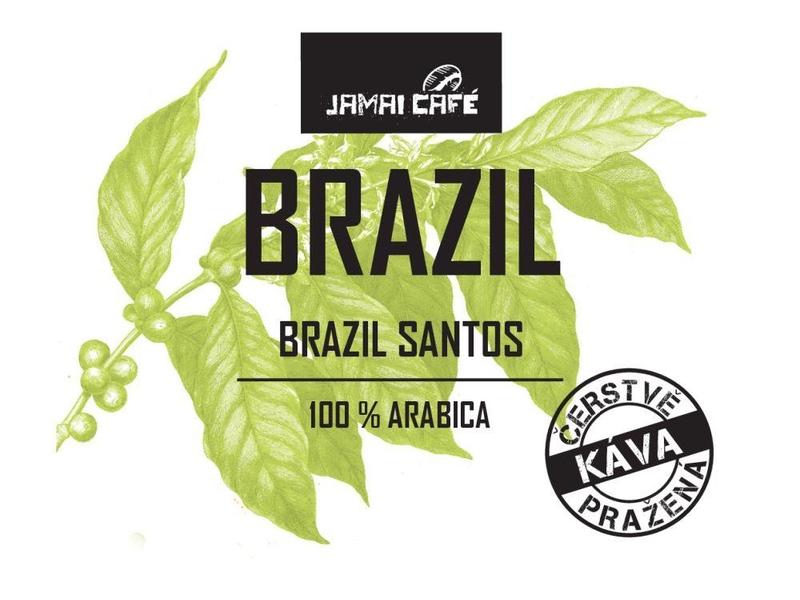 Pražená zrnková káva Jamai Café Brasil Santos (1000g)