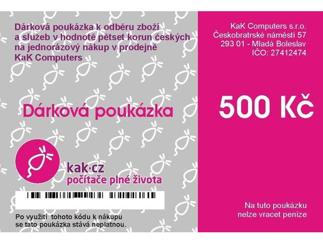 Dárková poukázka kak.cz 500 Kč