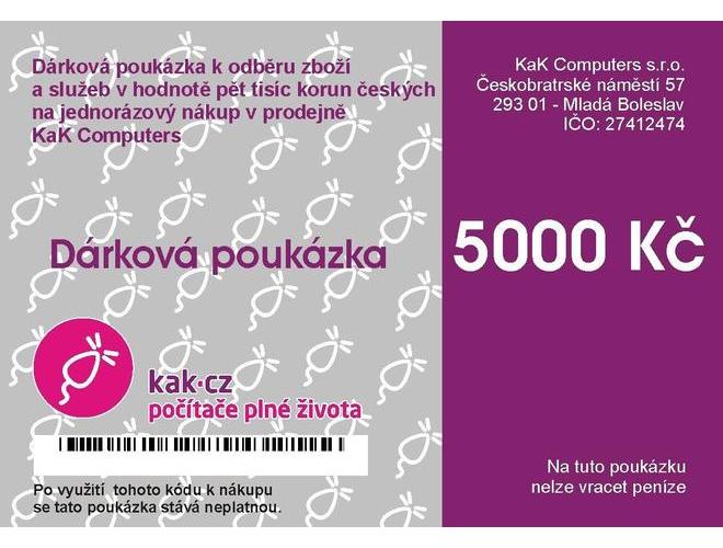Dárková poukázka kak.cz 5000 Kč